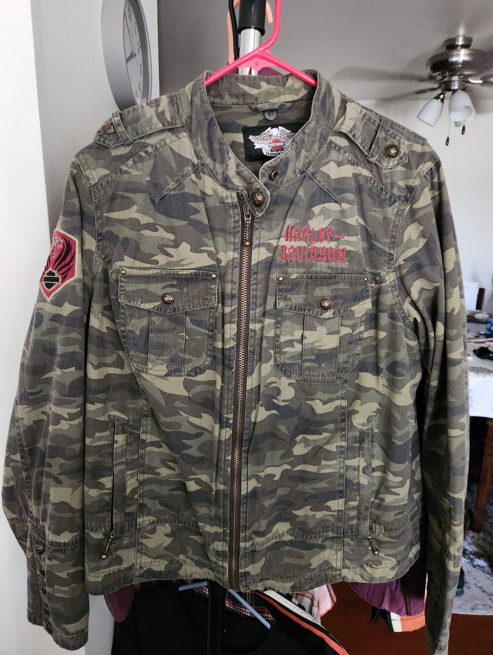 Ladies Camo Harley Davidson Lightweight Jacket Xl